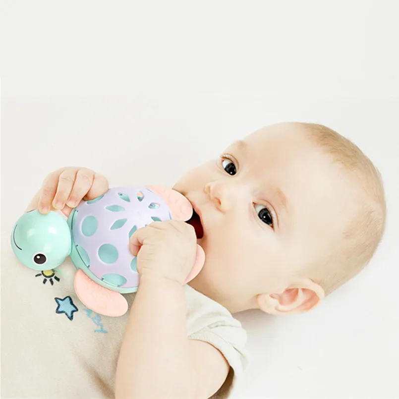 toys for baby 0-12 month plastic baby rattle toddler boy teether crib mobile Animal Bell frog toys for children sensory toys