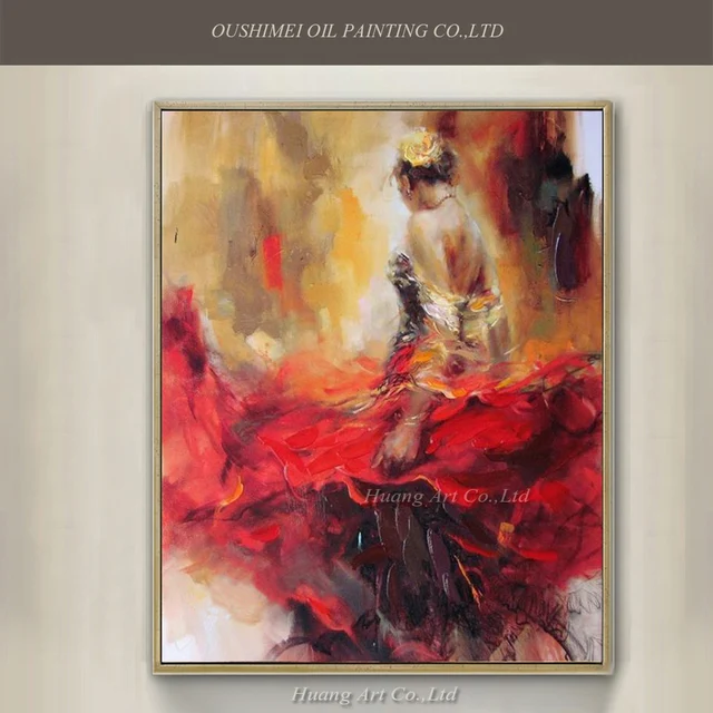 Professional Hand Painted Spanish Dancer Handmade Canvas
