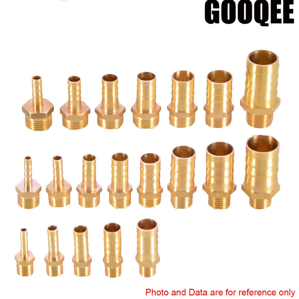 1pcsBrass Pipe Fitting 4/6/8/10/12/14/16/19mm Hose Barb Tail 1/8″ 1/4″ 1/2″ 3/8″ BSP Male Connector Joint Copper Coupler Adapter