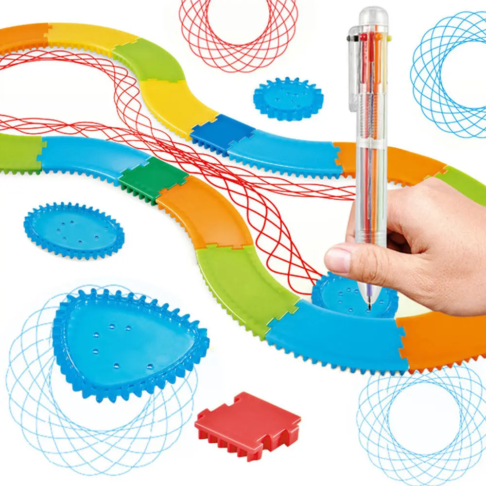 32 шт. комплект оригинальный Spirograph рельсы дизайн Олово рисовать рисунок дети создать игрушки