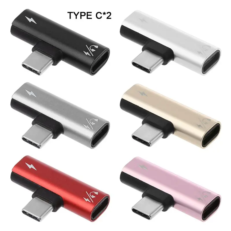 USB C type C штекер-двойной тип C Женский Кабель-адаптер для зарядки наушников AUX аудио для Xiaomi Mi 6 6x huawei P20 mate 20/10 Pro