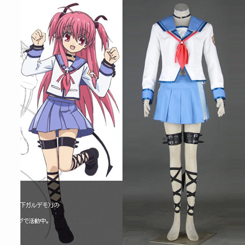 Angel Beats Yui 女性と女の子のためのコスプレユニフォームドレス カスタムメイドの衣装 アニメスタイル 新しいコレクション 無料配達 Cosplay Uniform Womens Cosplay Costumesanime Girl Costume Aliexpress