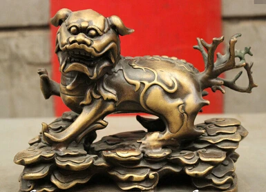 

0 8 Collect Chinese FengShui Pure Bronze Evil Spirits Fu Foo Dog lion Beast Statue