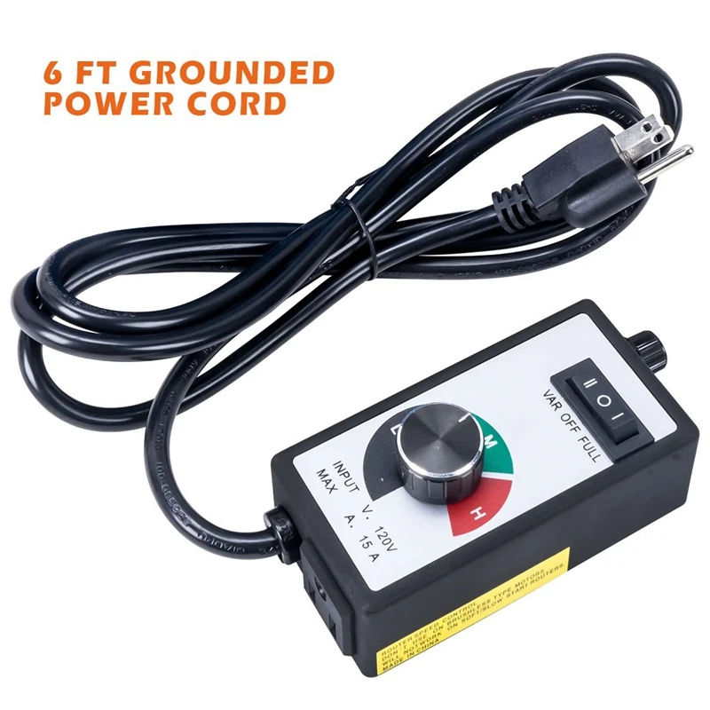 

Variable Fan Router Speed Controller 3 Settings Hydroponics Inline Fan Exhaust Air 500W To 1800W Adjuster Us Plug