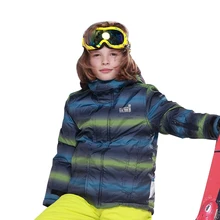 Детская спортивная одежда для сноуборда для мальчиков и девочек, зимняя теплая куртка для сноуборда, водонепроницаемые ветрозащитные лыжные костюмы/куртка-30 градусов, сохраняющая тепло
