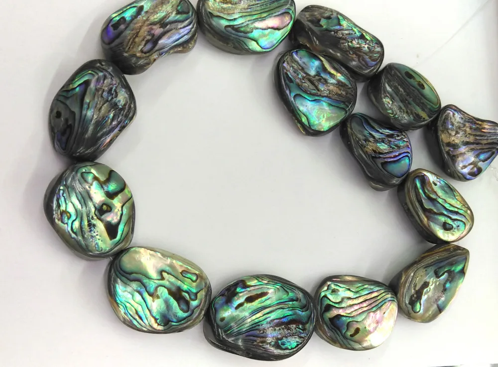 

Abalone paua shell, freeform nuggets oval abalone shell beads genuine abalone baroque beads, rainbow paua shell jewelry 16" L