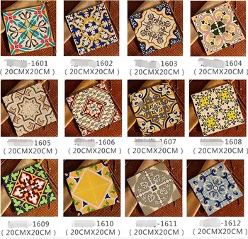 

Creative Mediterranean wall sticker Wall Stickers Wallpaper Kitchen Sticks Oilproof Room Decorative paper Bathroom Waterproof