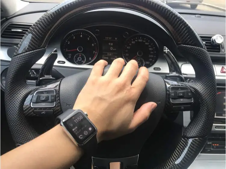 TTCR-II Углеродного Волокна Рулевое колесо удлинение лопасти Замена для VW Volkswagen GOLF 7 Golf7-GTI R MK7 Scirocco