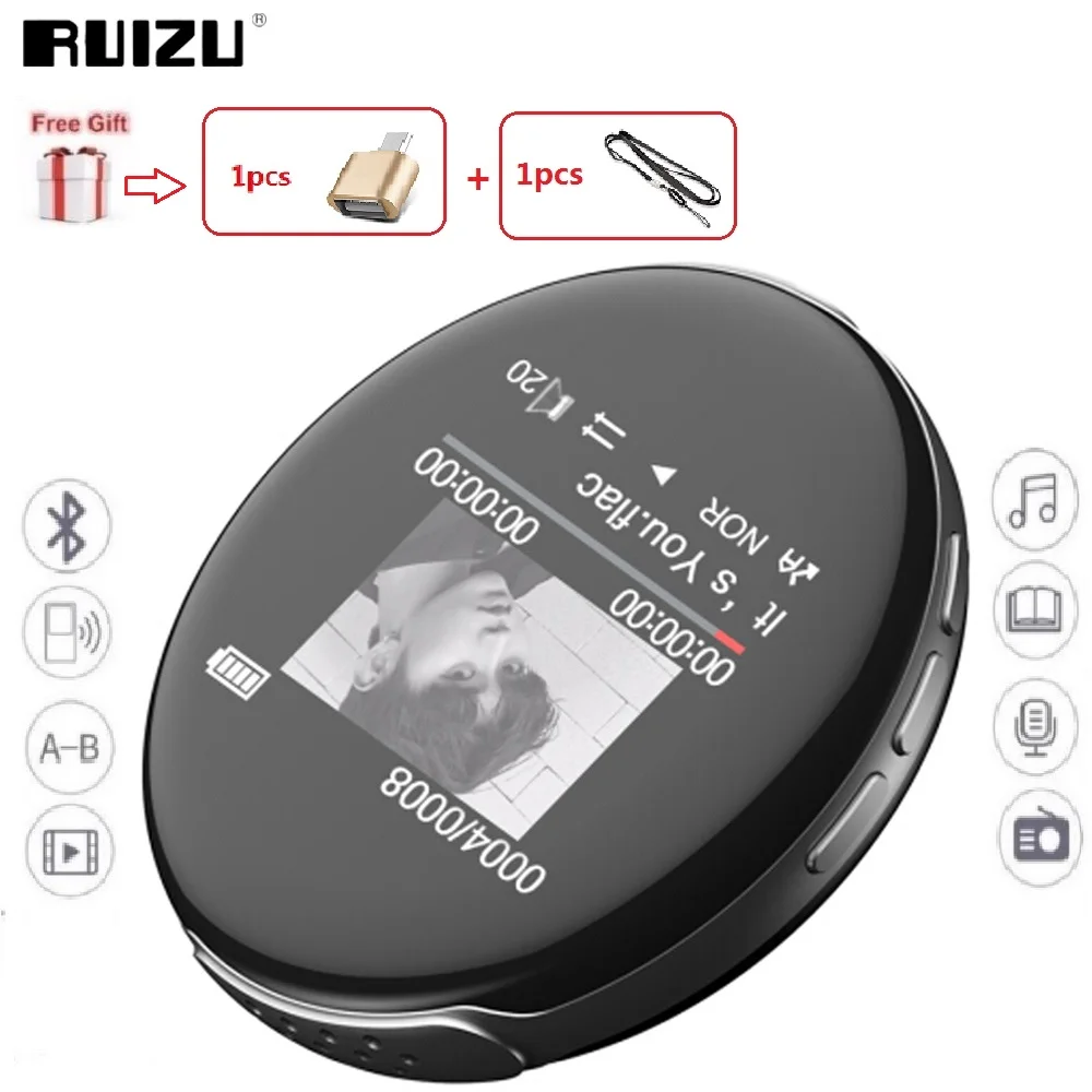 Новейший MP3-плеер RUIZU M1 Bluetooth спортивный мини MP3-плеер Портативный аудио 8 Гб со встроенным динамиком FM Электронная книга музыкальные плееры