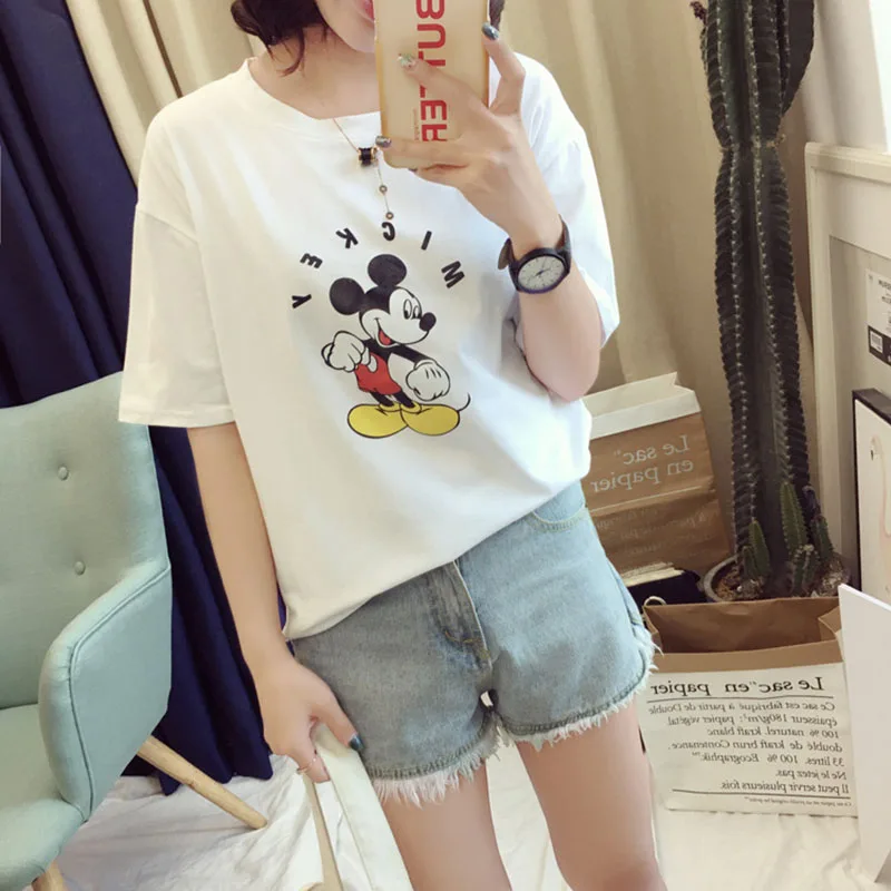 

Trendy Popular Summer Woman Fashion Ulzzang Funny T Shirts Women Casual O-Neck Short Sleeve Cartoon Animal Print T-shirt Femme
