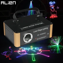 ALIEN 500 МВт RGB DMX SD карта анимационный лазерный прожектор PRO DJ Дискотека Сценический световой эффект вечерние, свадебные, праздничные Клубные сканер для бара