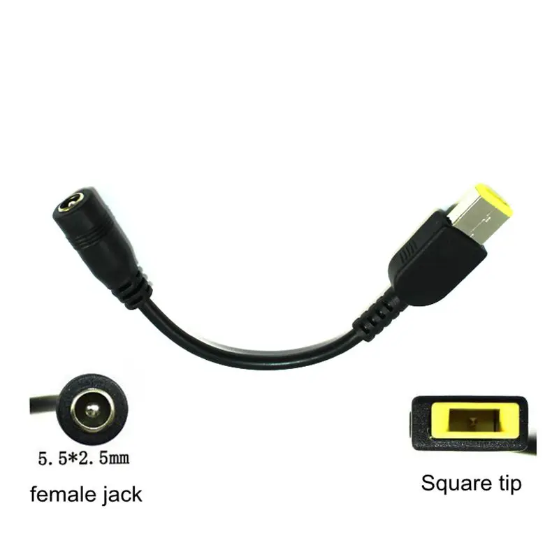 

5.5*2.5mm Round Jack to USB Square connector Power Adapter Converter Cable For Lenovo ThinkPad YOGA 11 13 G500 G505 DC Jack Cord