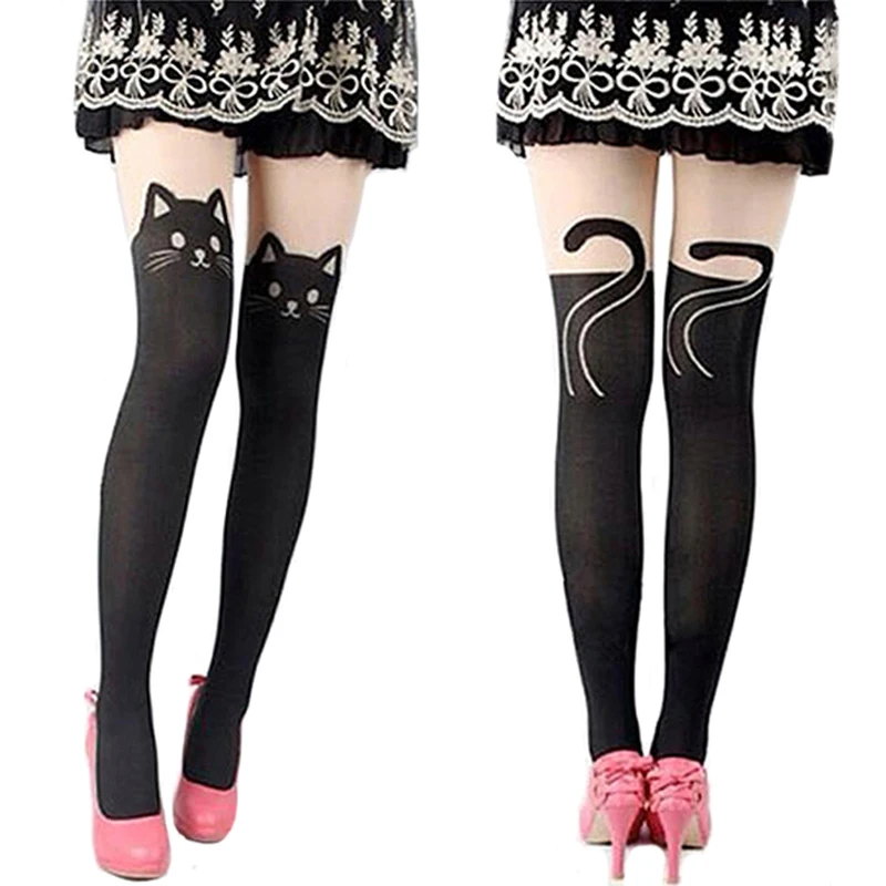Женские прозрачные колготки милые сексуальные кошачий хвост Collants Lolita Medias Mujer Collant