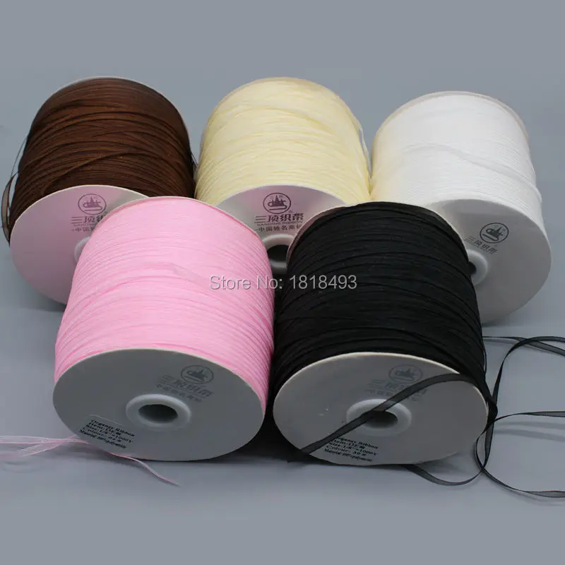 1/8" 1000 yards per roll Ribbon/tag sling/garment hang tag sling/string/silk ribbon/satin