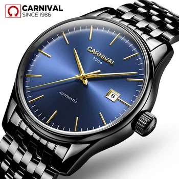 

Relojes Hombre 2018 Mens Watches Top Brand Luxury CARNIVAL Simple Relogio Automatico Masculino Dress Stainless Steel Gift Clock
