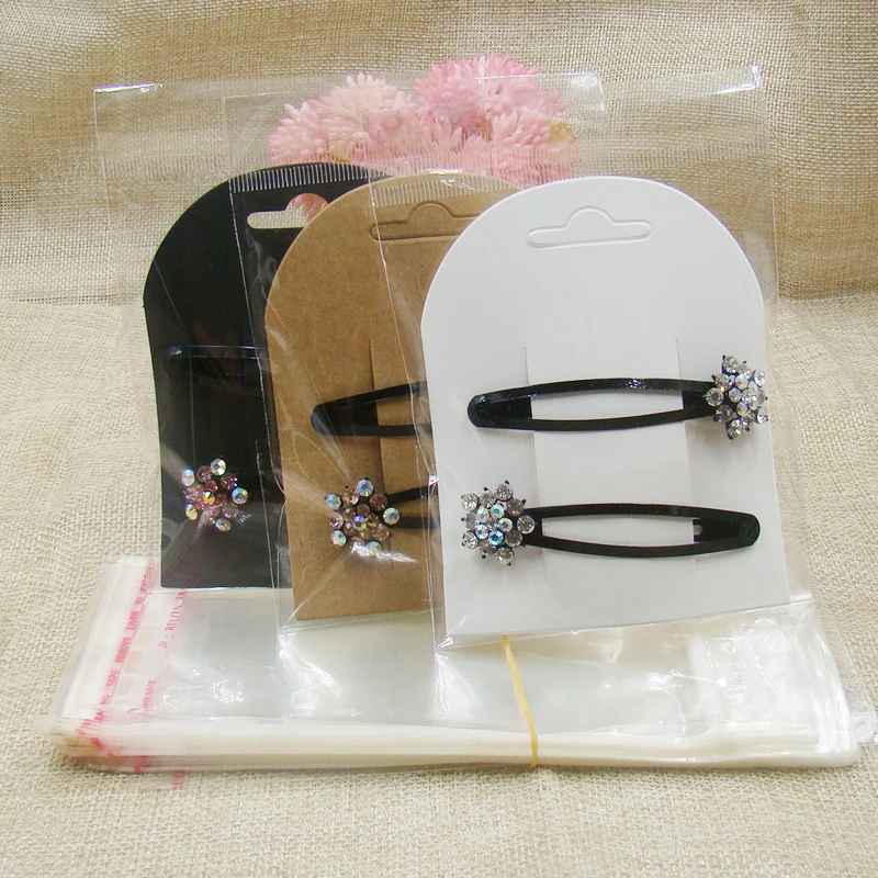 

zerongE jewelry 8*10cm Blank Paper Card Packaging Displays Jewelry New Hair Clip Cards 100pcs +100pcs opp bag matching per lot
