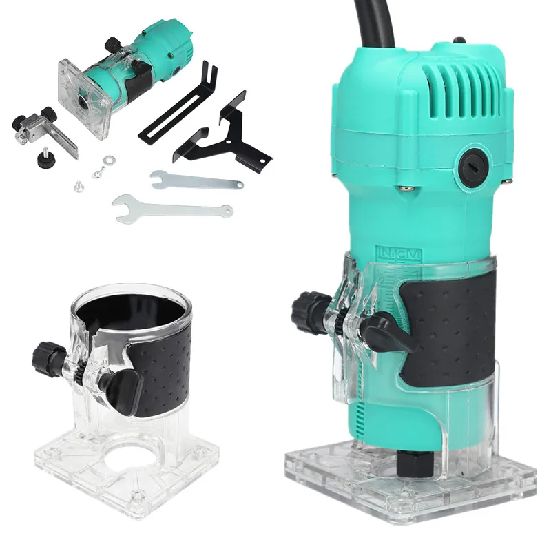  800W 35000rpm Woodworking Electric Trimmer Wood Milling Engraving Slotting Trimming Machine Hand Ca