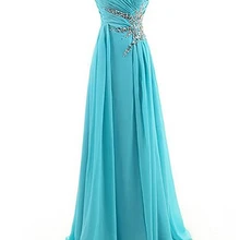 ANGELSBRIDEP трапециевидной формы Элегантные Выпускные платья Длинные Милая шею шифон, отделанный стеклярусом платье для выпускного вечера торжественные платья для выпускного