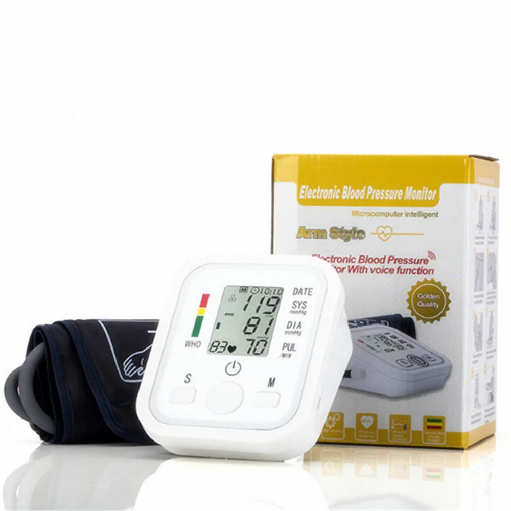 

HOT Sale Arm Blood Pressure Monitor Automatic Pulse Meter Health Care Household Digital Portable Sphygmomanometer Free Shipping