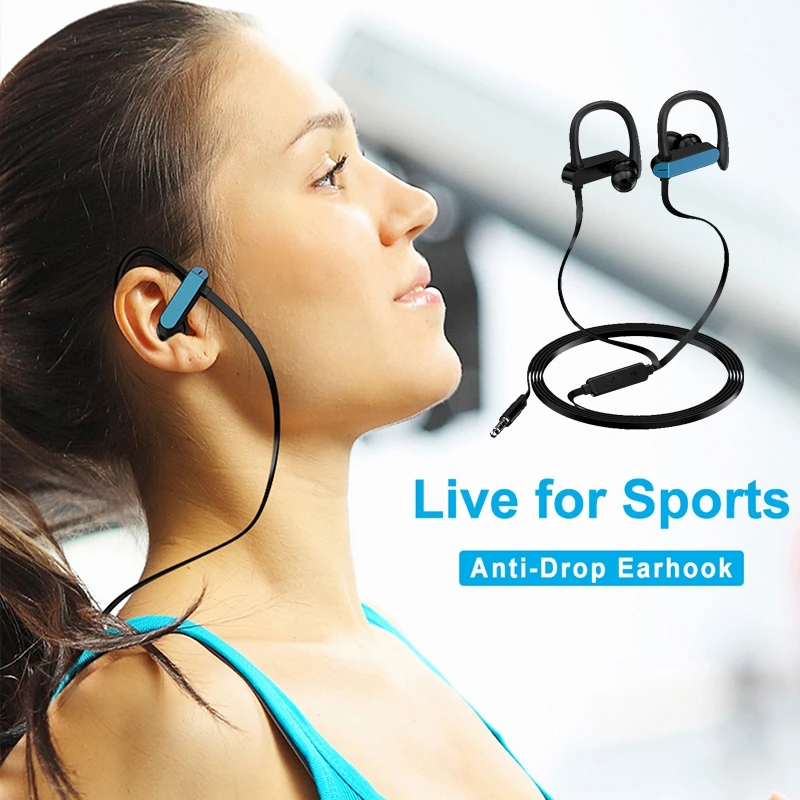 Спортивные наушники Ear Hook модные музыкальные с басами легкие проводные