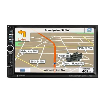 

TOP Quility 7'' HD Bluetooth Touch Screen Car GPS Stereo Radio 2 DIN FM/MP5/MP3/USB/AUX Camera #0706
