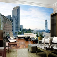 Beibehang пользовательские обои городской балкон 3D пейзаж стены гостиной фоновые фрески для спальни ТВ обои для стен 3 d