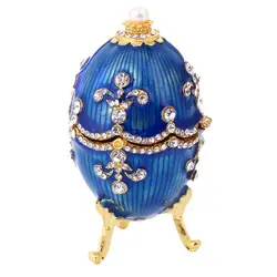 Faberge стиль коробка для яиц набор с кристаллами Коллекционная пасхальное яйцо коробка для хранения ювелирных изделий случае