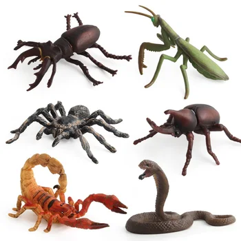 

6 Kinds Simulation Cobra/Mantis/Spider Figure Collectible Toys Solid Insect Animal Action Figures Kids Cognitive Toys