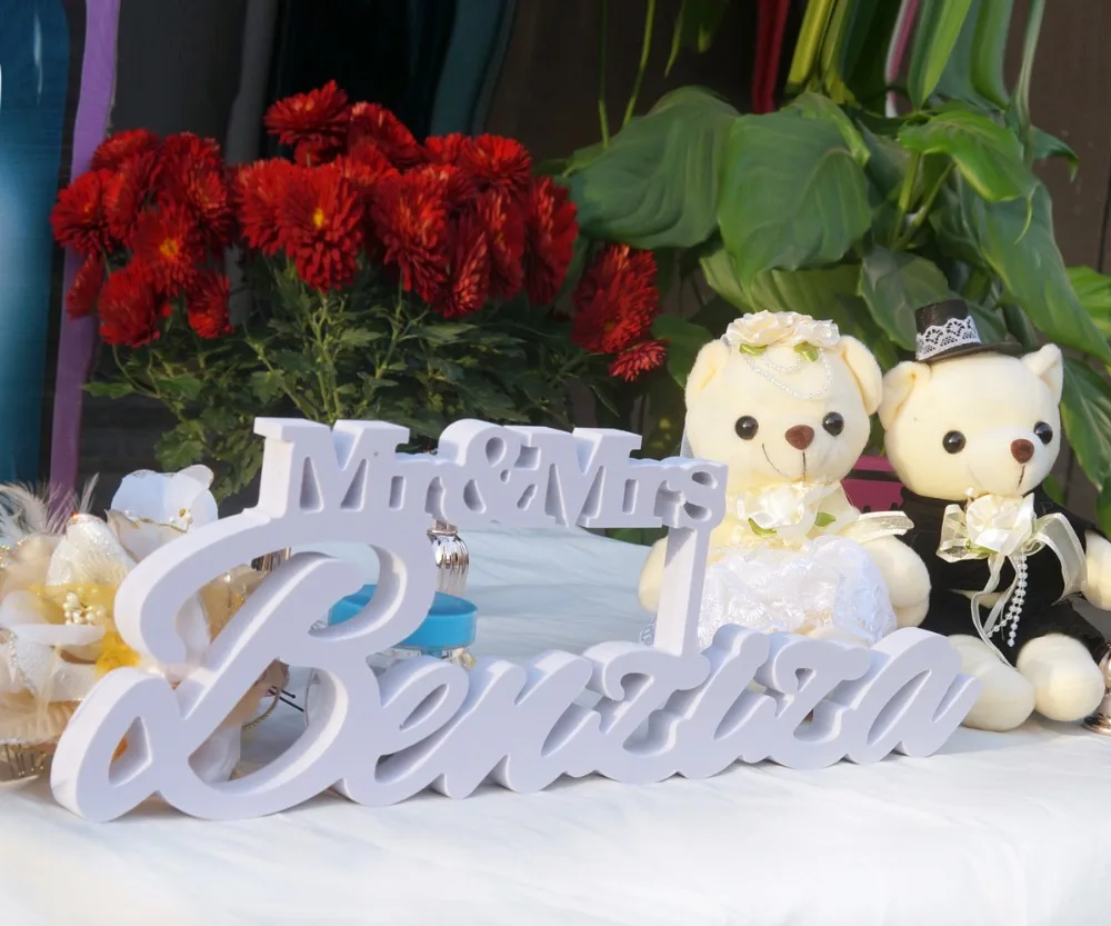 Personalized White Letter Mr and Mrs LAST NAME Wedding Custom Wedding Sign Mr & Mrs Last Name Table Sign Wedding Decor 6 tall1