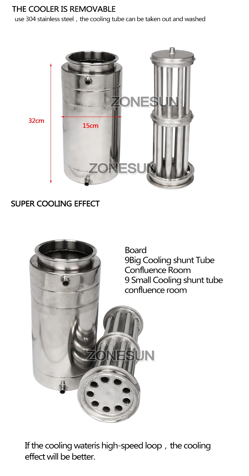 ZONESUN 70L винный дистиллятор барная посуда ПИВОВАРЕНИЕ оборудование из нержавеющей стали котёл для производства вина галл трансформатор спирт Набор для пивоварения устройство