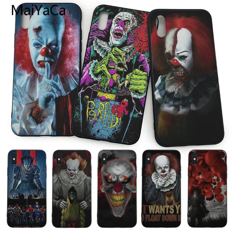 

MaiYaCa Pennywise The Clown Horror Soft Silicone Case For iphone X 8 8plus 7 7plus 6plus 6s 5S SE XS XR XSMAX Cases Shell