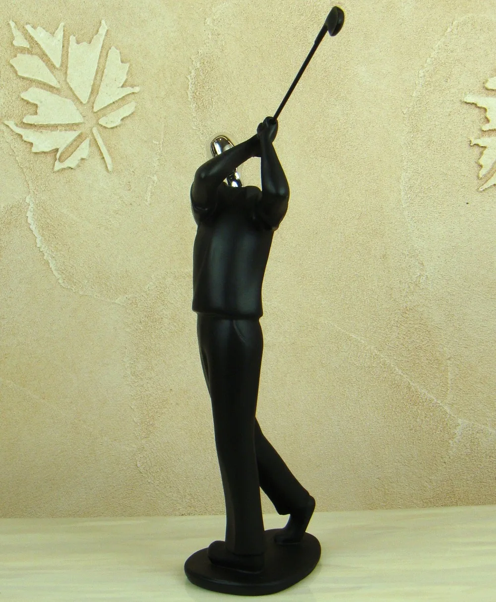 Abstractive Linksman Figure Sculpture Handmade Resin Golf Player Statue