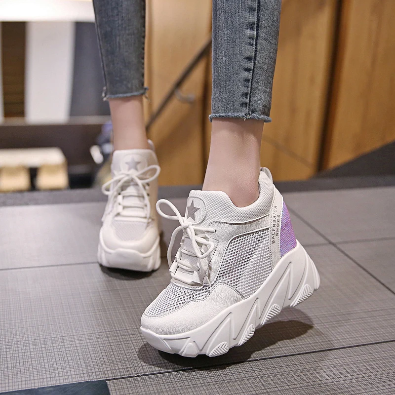 2019 Women's Casual Shoes Mesh Breathable Platform Wedge Heels Shoes 10CM Summer Mesh Sneakers White Shoes Zapatillas Deportivas 2019 Women's Casual Shoes Mesh Breathable Platform Wedge Heels Shoes 10CM Summer Mesh Sneakers White Shoes Zapatillas Deportivas