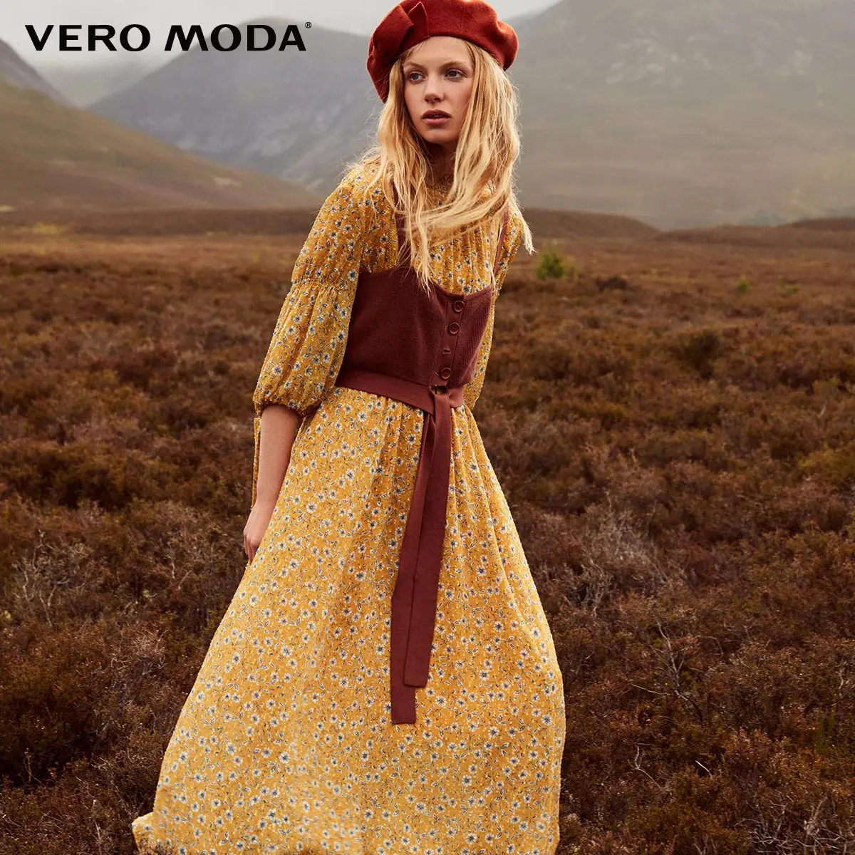 Vero Moda 2018 Fall Tube Top Two-piece Floral Dress31836Z517 Dresses