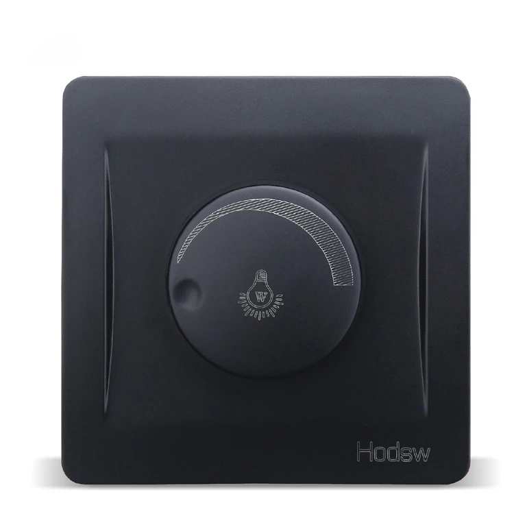

Home Wall Switch Power Socket, 86 Type Concealed Black, Dimming Knob Switch Panel, PC 220V / 500W 10A