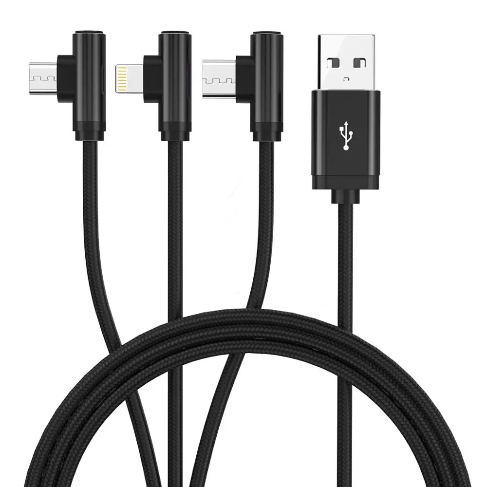 ORICO H3S 3 в 1 USB кабель USB A к Micro B/type C/кабель для зарядки для iPhone XS XR 7 huawei P20 Xiaomi 8 - Цвет: Black Cable