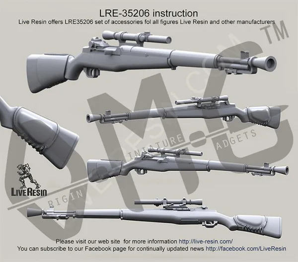 [스케일 모델 키트] 라이브 수지 LRE-35206 1/35 M1C Garand 저격 소총 M82 범위