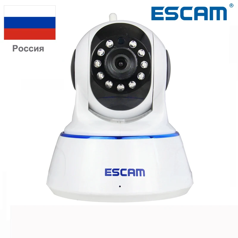 Escam QF002 Indoor Network WIFI IP Camera Infrared 720P Support IR-Cut Smartphone H.264 Pan/Tilt PT Wireless MAX 32G TF Card escam hd 720p ir night vision ir cut 1 0mp wireless wifi ip camera pan tilt security mini indoor camera support 32g card qf001