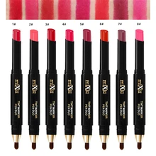 Двухсторонняя Сексуальная стойкая губная помада для макияжа, бархатная матовая губная помада с мягкой щеткой