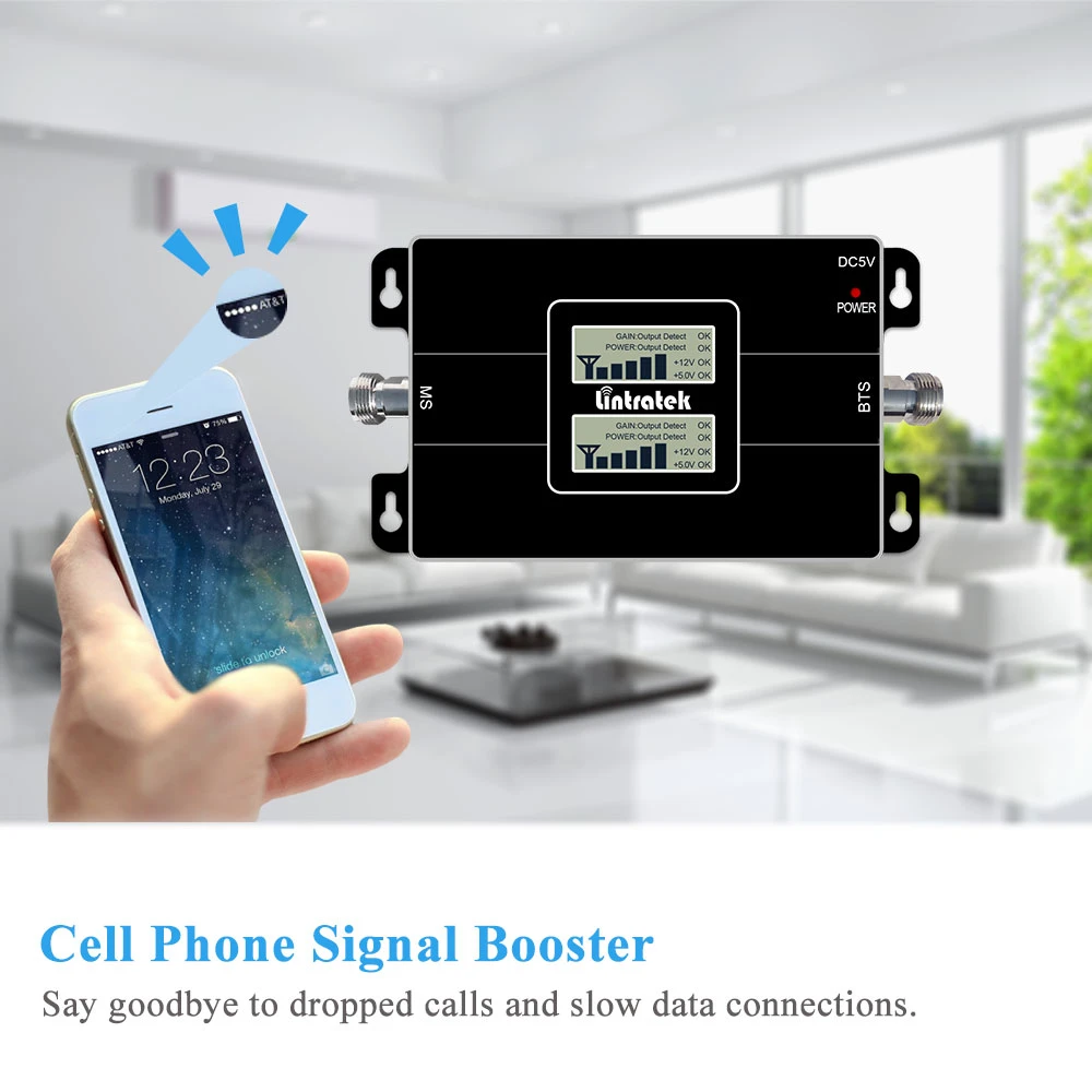  Lintratek 4G LTE 1800 Signal Repeater GSM 900 Mobile Phone Booster 2G 4G 65dB Dual Band Signal Boos