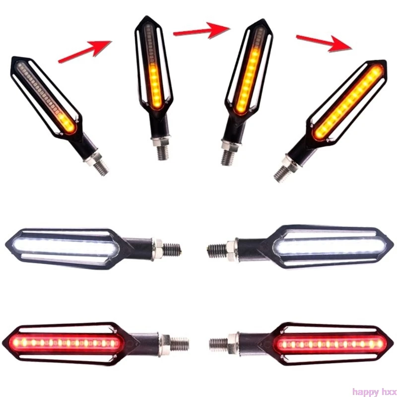 

New 2Pcs Turn Signal Flowing Turn Signal Motorcycle Led Blinker Motorcycle Flasher Light DRL Indicator Light Brake Lamp