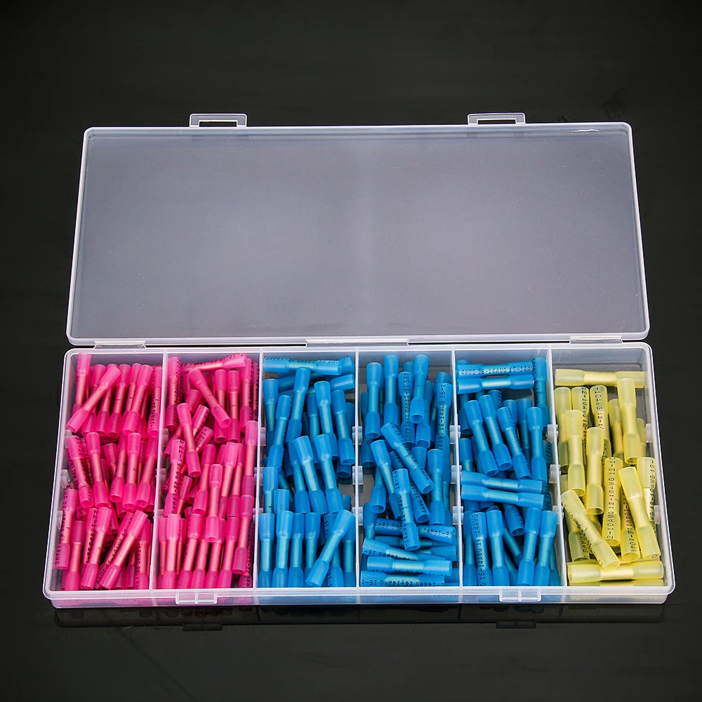 

Anpro 200pcs Waterproof Heat Shrink Butt Connectors Electrical Wire Splice Cable Crimp Terminals Connectors AWG 22-10 Kit