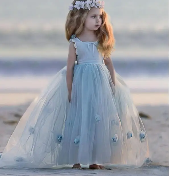 Light Blue Flower Girl Dresses