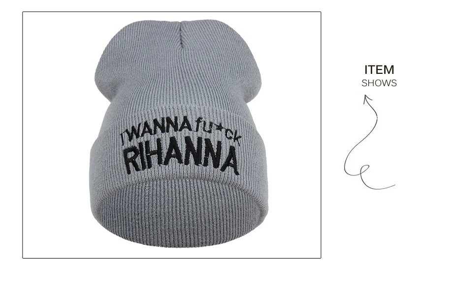 8ADK Embroidery Rihanna Hat Winter Brand Casual High Quality 2018 New Fashion Beanie For Girls Boys #CAP076