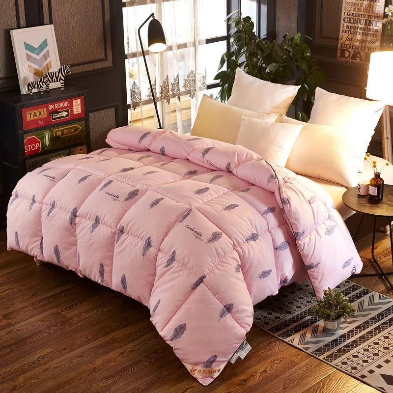 

DIFUMINA high Quality Print Cotton Duvet Goose Down Quilt Keep Warm Queen Size 3Color Autumn winter Quilt Comforter Edredon L