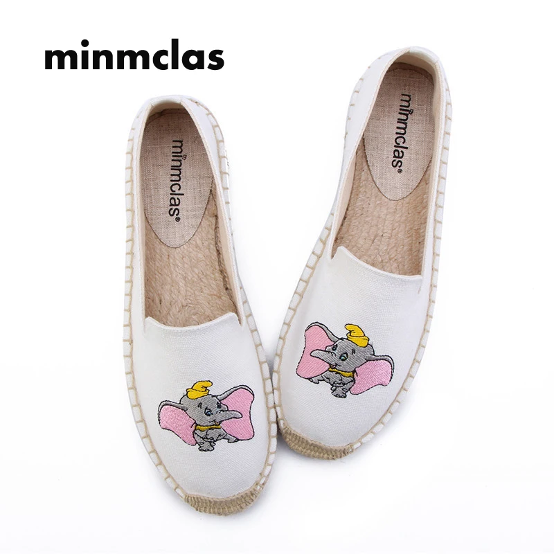 

2019 New Alpargatas espadrilles Cartoon Comfortable Slip-on Womens Casual slippers Breathable Flax Hemp Canvas for girls