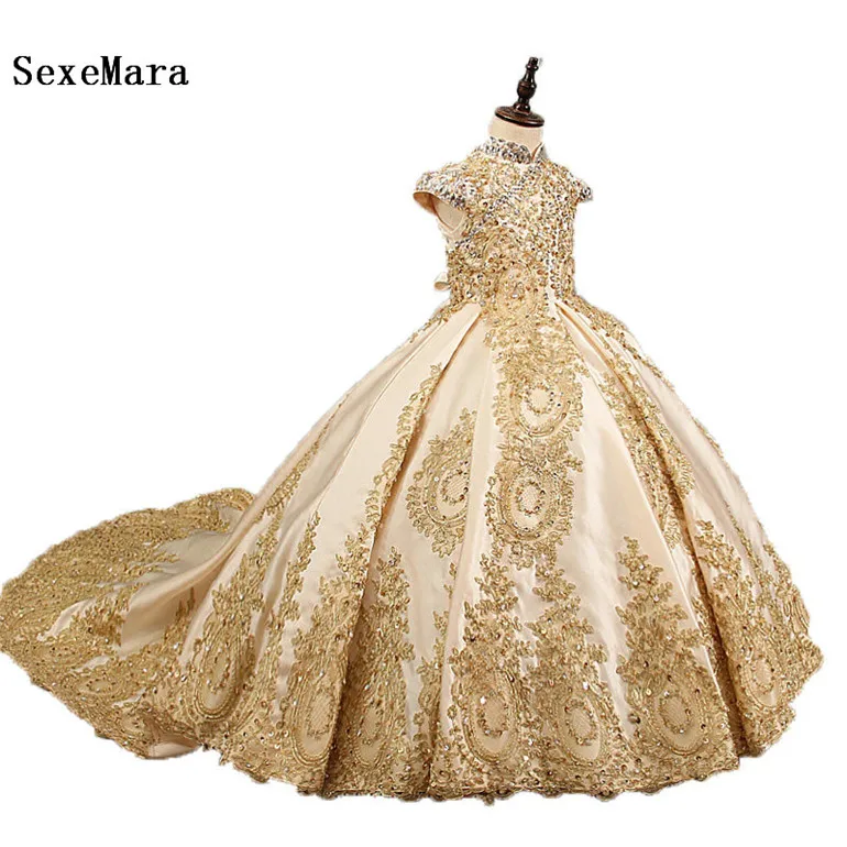 Little Girl Pageant Dresses Gold