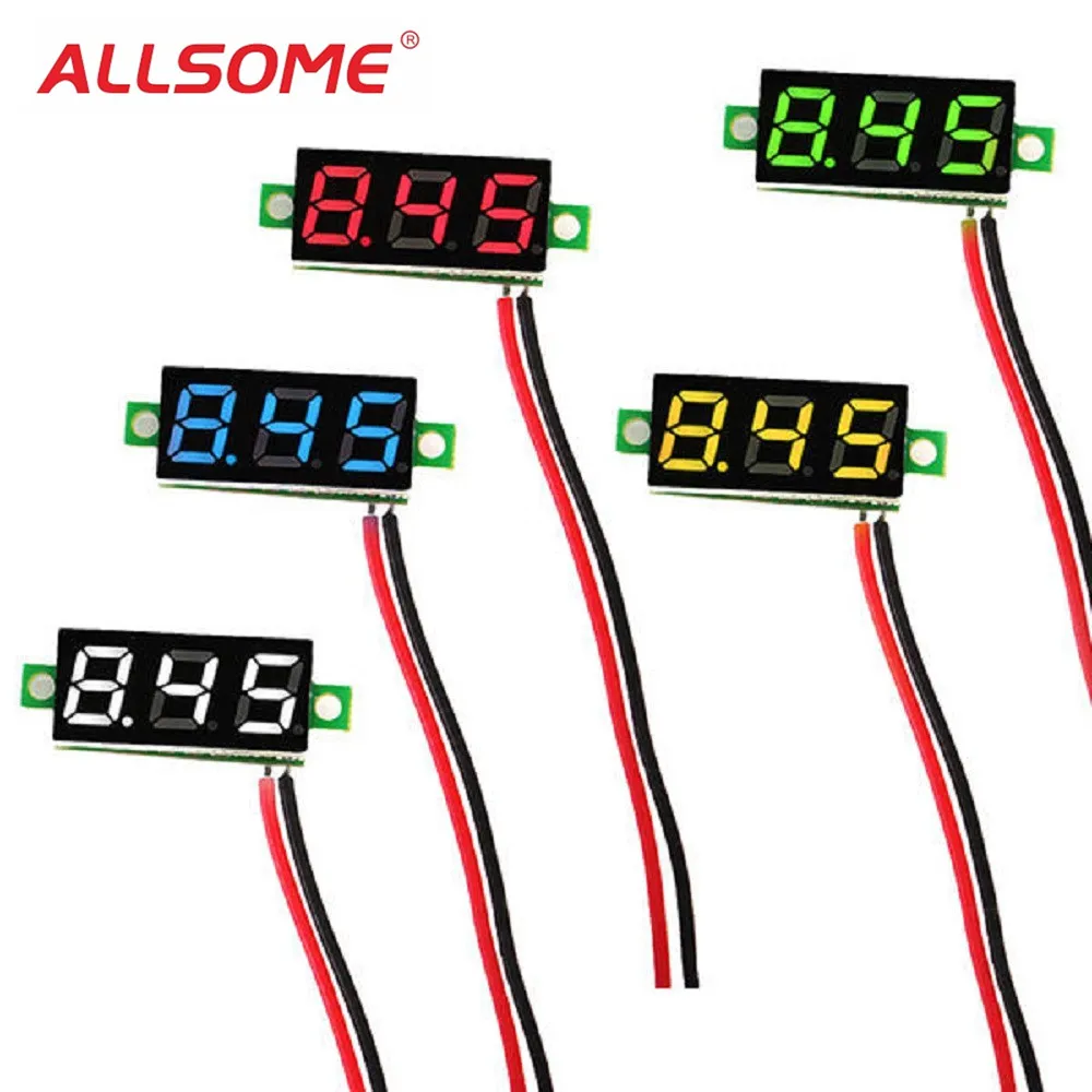 

ALLSOME 0.28 Inch 2.5V-30V Mini Digital Voltmeter Voltage Tester Meter LED Screen Electronic Parts Accessories Digital Voltmeter