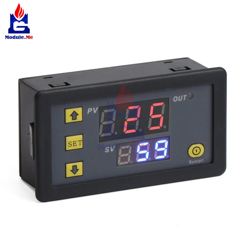 

AC 110-220V Digital Cycle Timer Delay Relay Board Module with Dual Time Red/Blue LED Display Timing Relay Switch for Vehicle Car