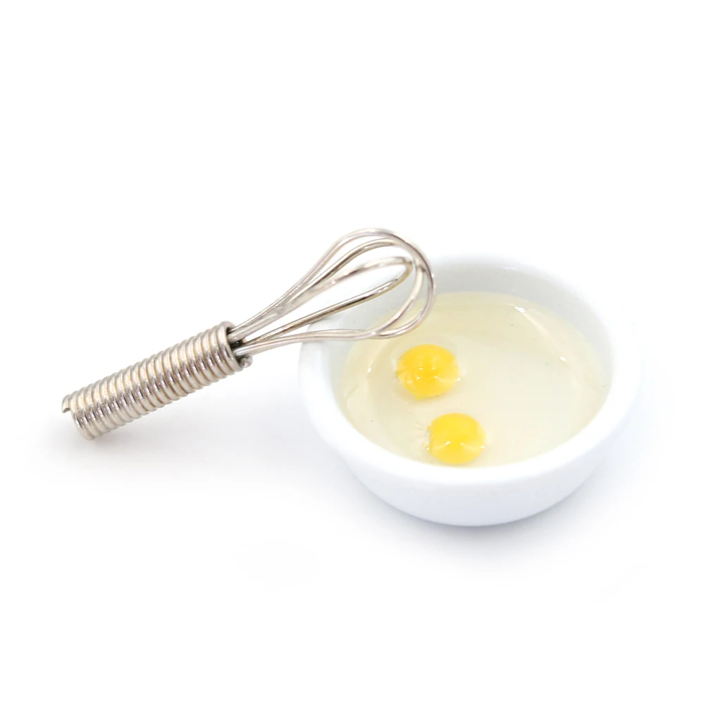 2pcs/set DIY Egg Whisk & Bowl for Doll House Decor 1:12 Dollhouse Miniature Accessories Simulation Kitchen Food Furniture Toys